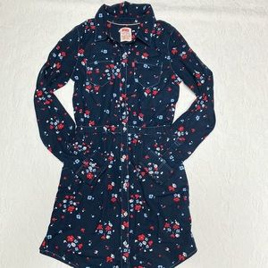 Levi’s shirtdress navy blue floral long sleeve cotton blend button down
